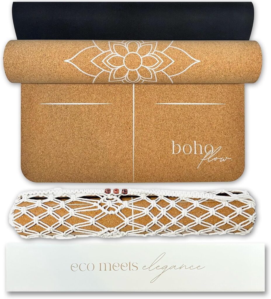 Stylish Cork Yoga Mat Extra Large 72" x 26" x 5mm | Non Slip Yoga Mat Thick & Durable