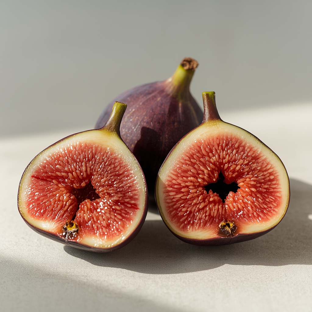 10 Alimentos Afrodisíacos Validados por la Ciencia | Bona Sanitas 8 igos púrpura frescos cortados abiertos revelando pulpa rosa y semillas