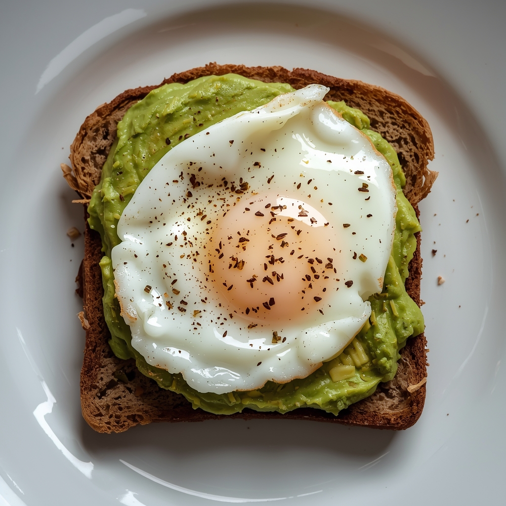 Tostada de Aguacate y Huevo – Desayuno Rápido y Nutritivo | Bona Sanitas 2 Tostada de granos enteros cubierta con aguacate machacado y huevo perfectamente cocido con pimienta negra y hierbas