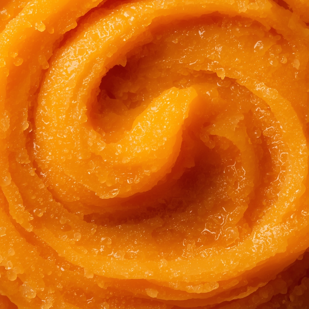 Roasted Sweet Potatoes with Cinnamon & Rosemary | Thanksgiving side dish | Bona Sanitas 3 Close-up of smooth sweet potato puree showing silky texture and warm orange color